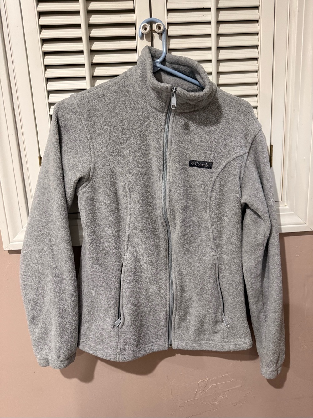 Columbia Light Gray Fleece Teddy Jacket - Full Zip